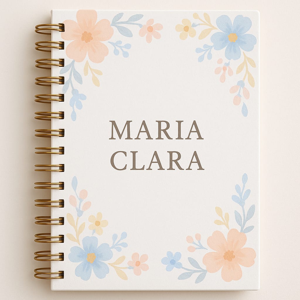 Caderno Maria Clara (exemplo de personalização)